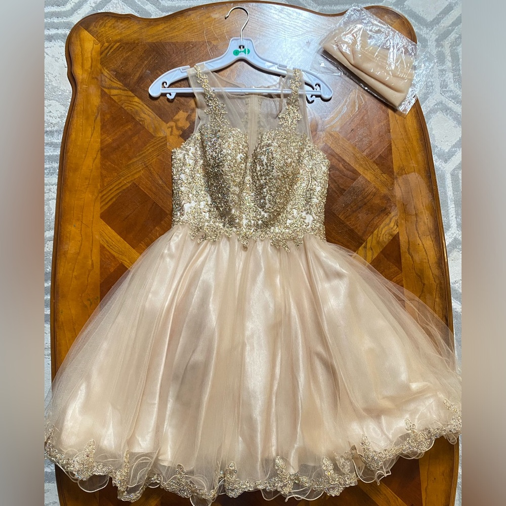 Gold Sequence Dama Dress